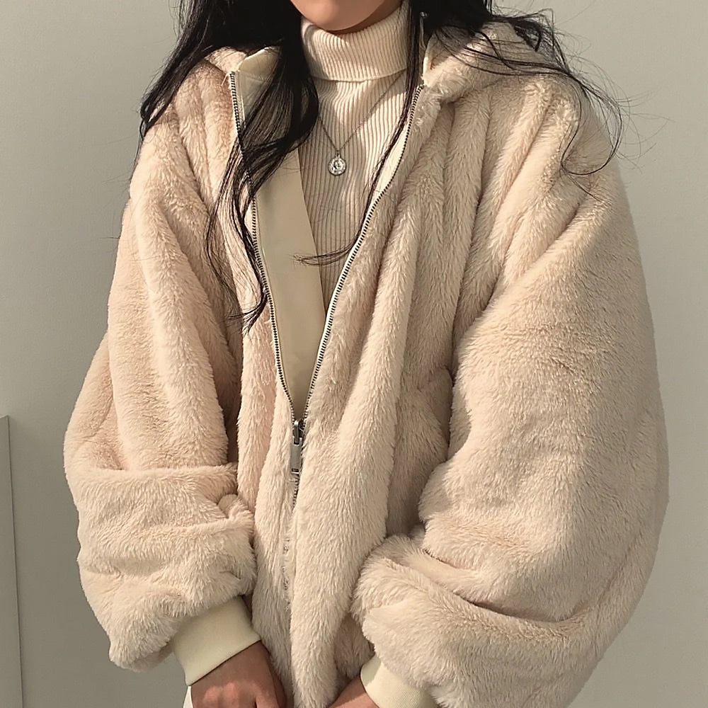 Ladies Reversible Oversize Jacket | Hooded Zip