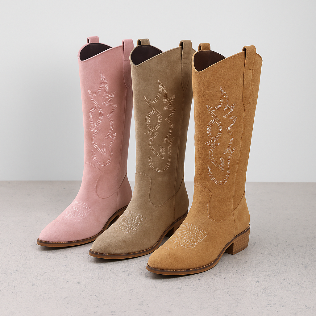 Boots | Ladies Embroidered Boots | Knee High Comfort