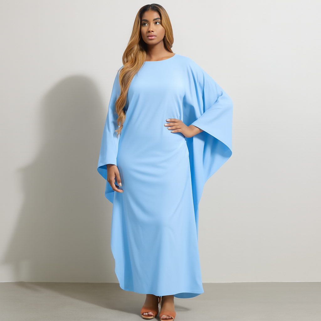 Women's Wide Cape Maxi Dress | Asymmetric Style