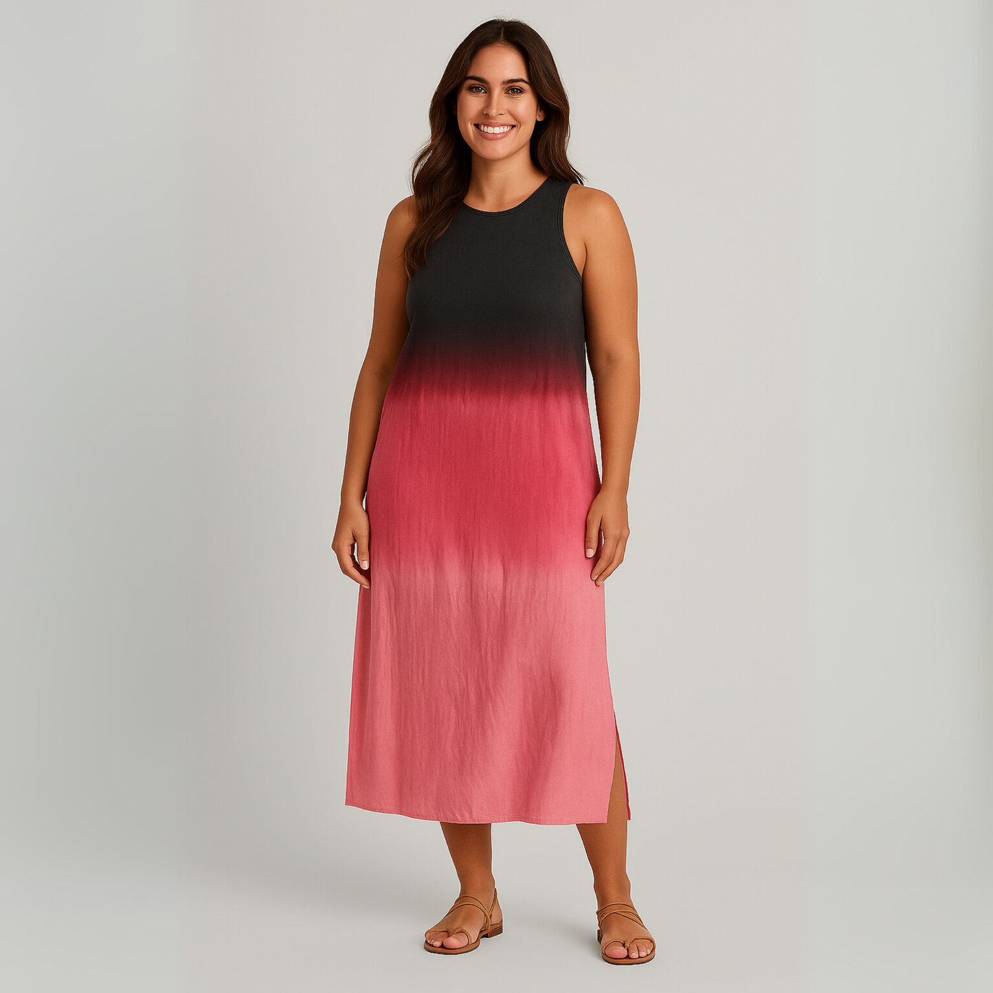 Women Sleeveless Ombre Dress | Loose Midi