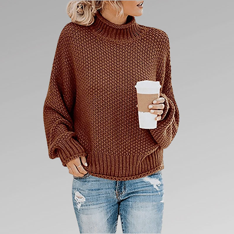 Women's Loose Turtleneck Sweater | Long Sleeve