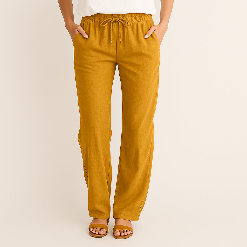 Ladies Wide Leg Pants | Drawstring Waist