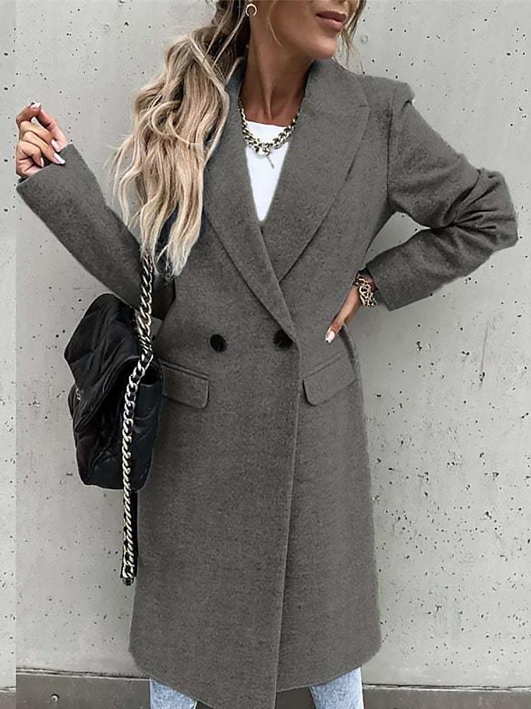 Ladies Classic Coat | Button Front Long Cut