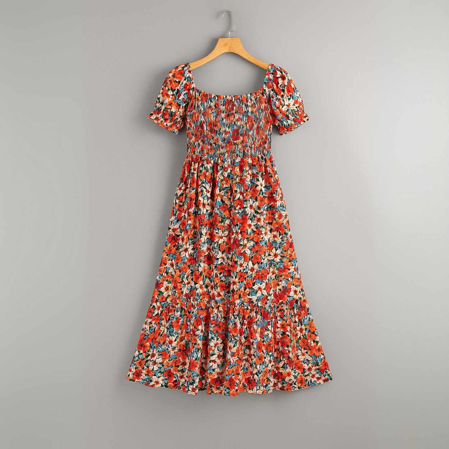 Women Floral Midi Dress | Off Shoulder Summer