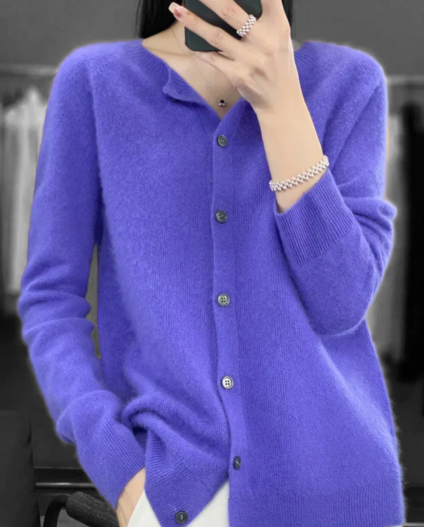 Ladies Loose Knit Cardigan | V Neck