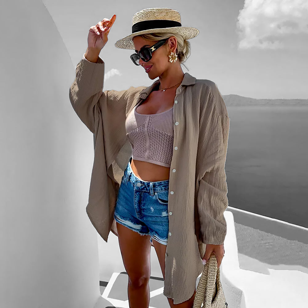 Women Oversized Summer Blouse | Eye Detail