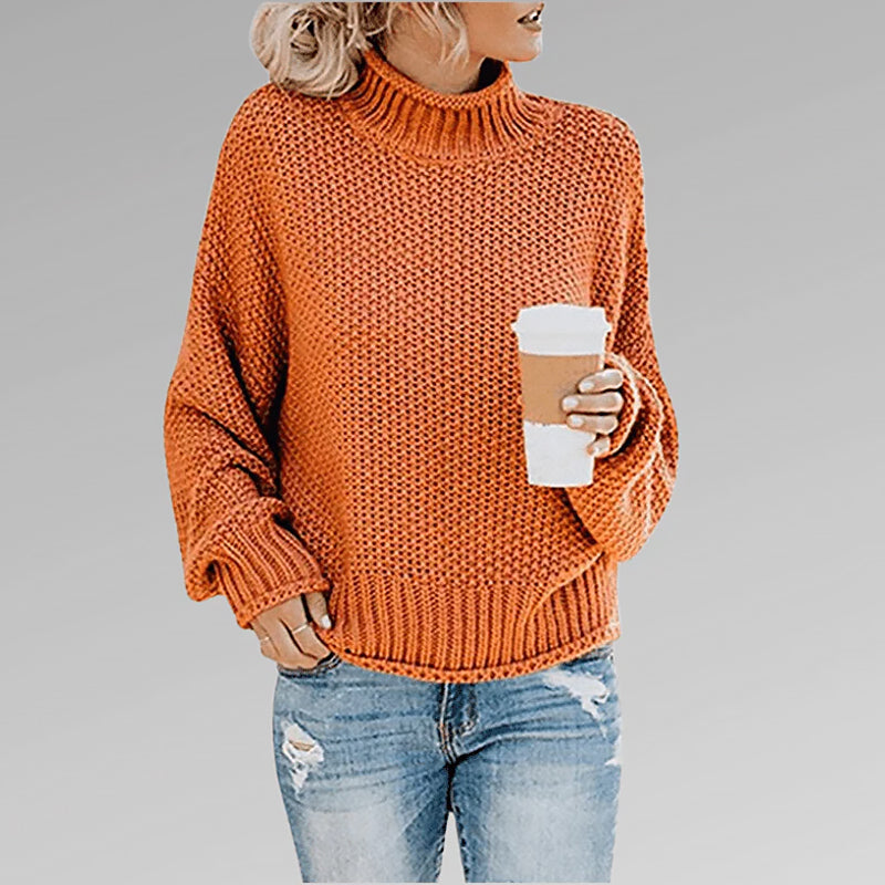 Women's Loose Turtleneck Sweater | Long Sleeve