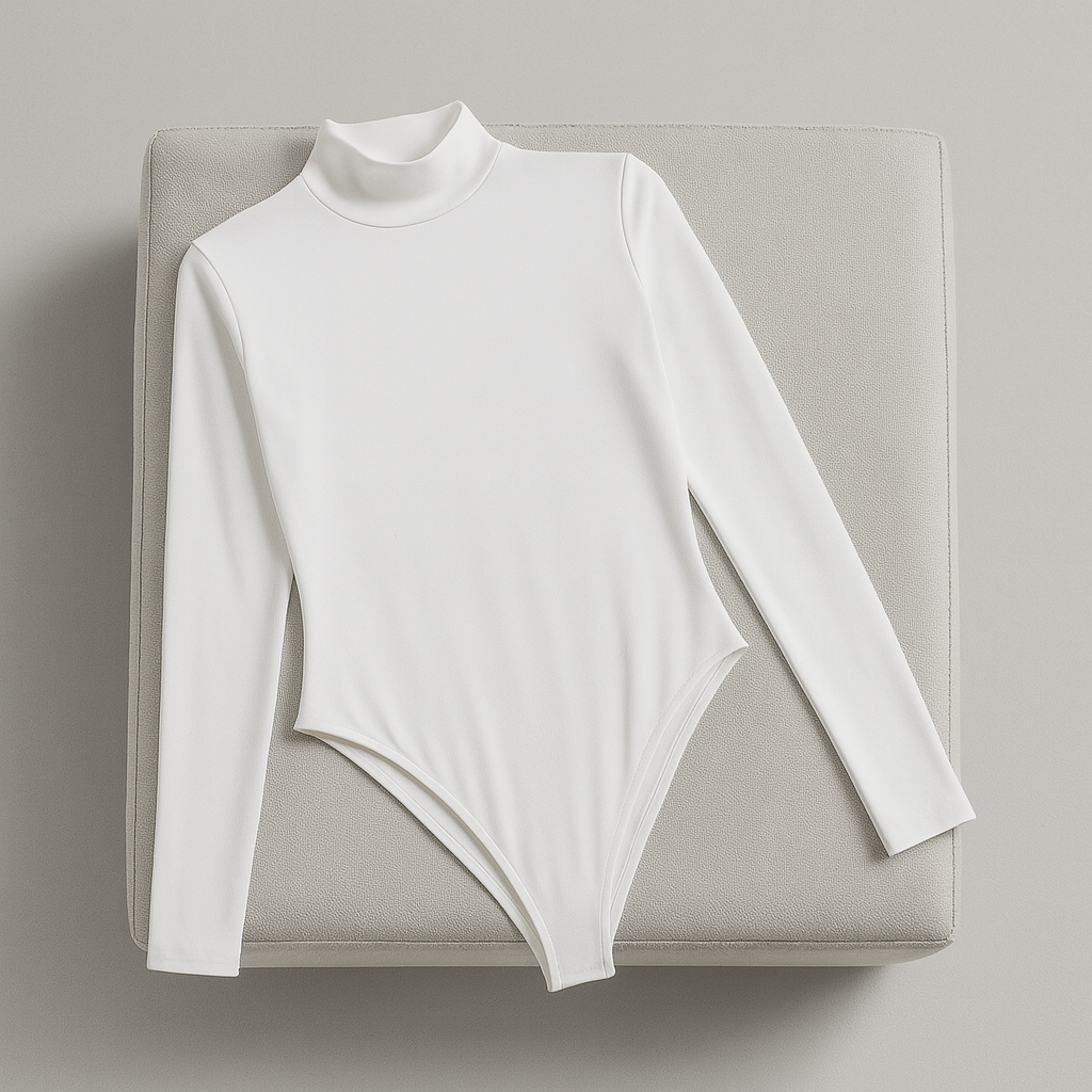 Ladies Slim Fit Turtleneck Bodysuit | Long Sleeve Base