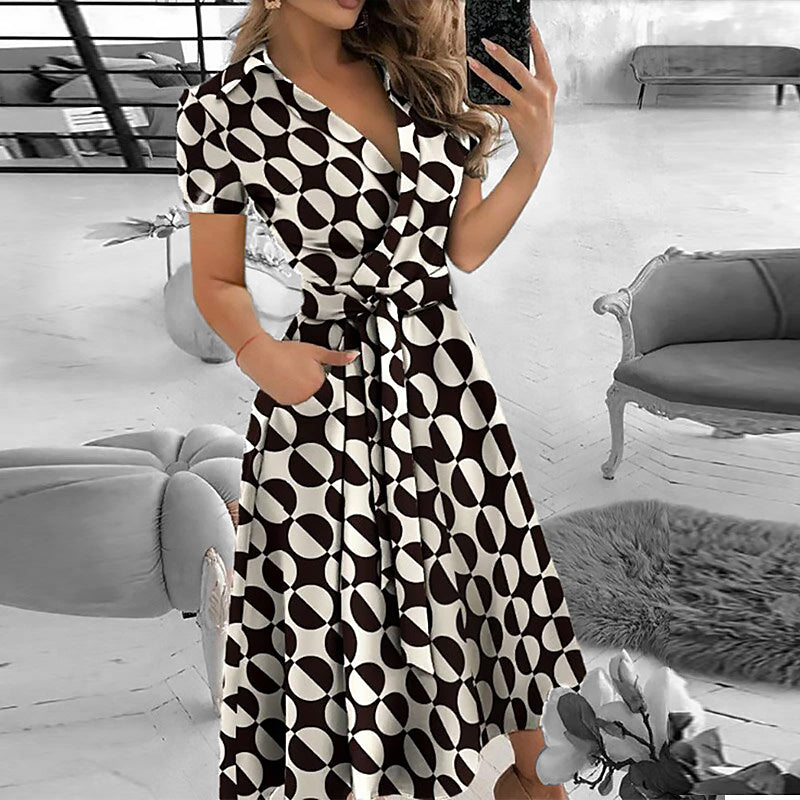 Women's Off-the-shoulder Midi Dress | Buttoned cut