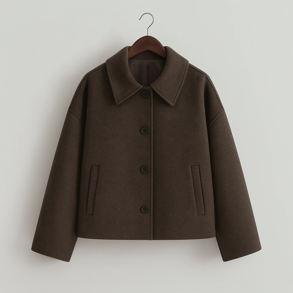 Ladies Wide Fit Short Jacket | Button Closure