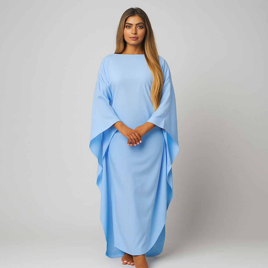 Women's Wide Cape Maxi Dress | Asymmetric Style