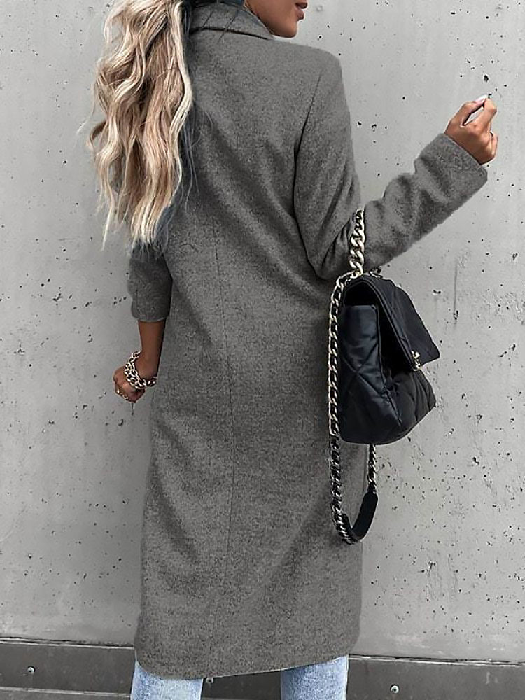 Ladies Classic Coat | Button Front Long Cut