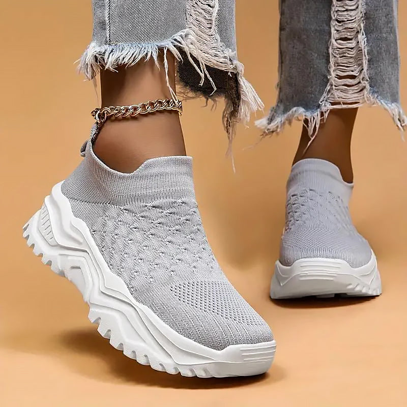 Ladies Breathable Slip-On Sneakers | Lightweight Grip Sole