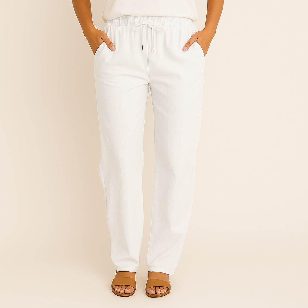 Ladies Wide Leg Pants | Drawstring Waist