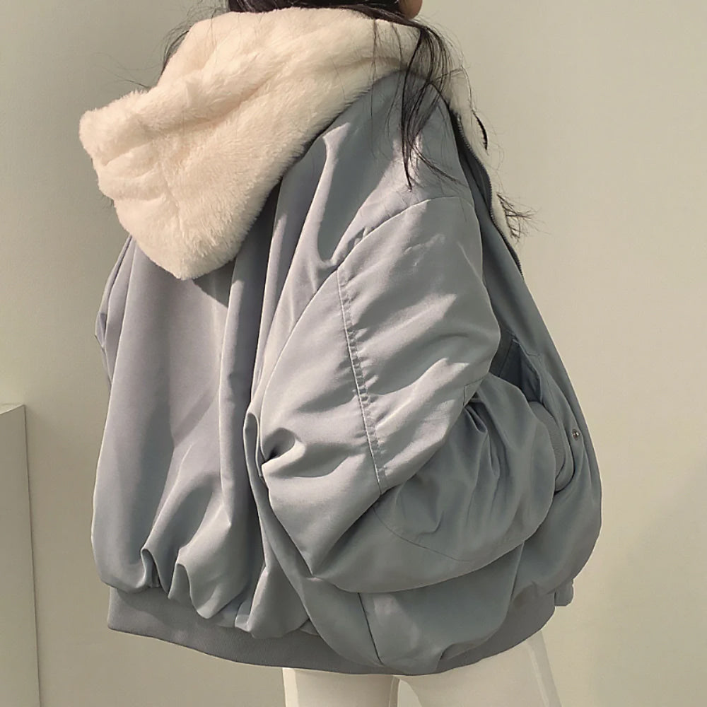 Ladies Reversible Oversize Jacket | Hooded Zip