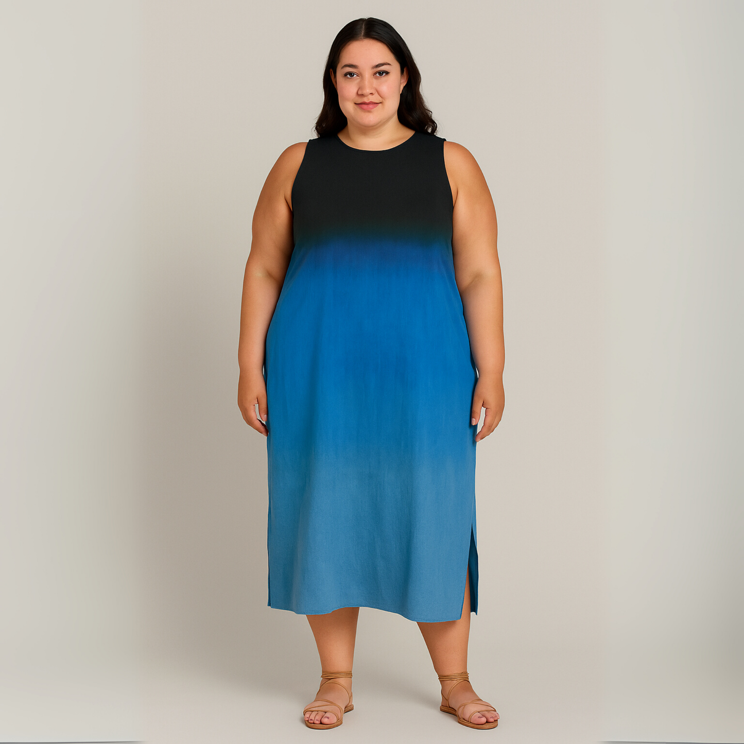 Women Sleeveless Ombre Dress | Loose Midi