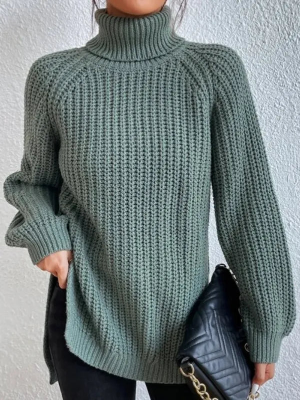Women Knitted Turtleneck Jumper | Long Sleeve