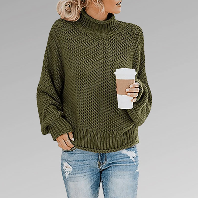 Women's Loose Turtleneck Sweater | Long Sleeve