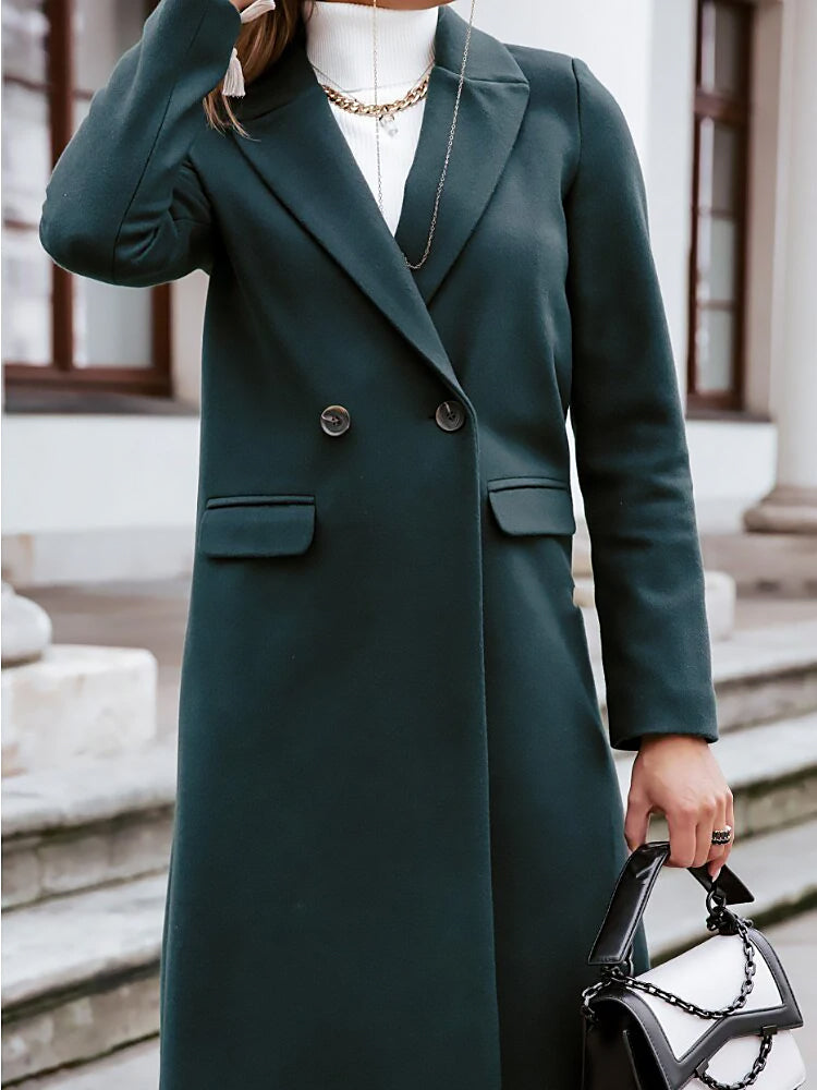Ladies Classic Coat | Button Front Long Cut
