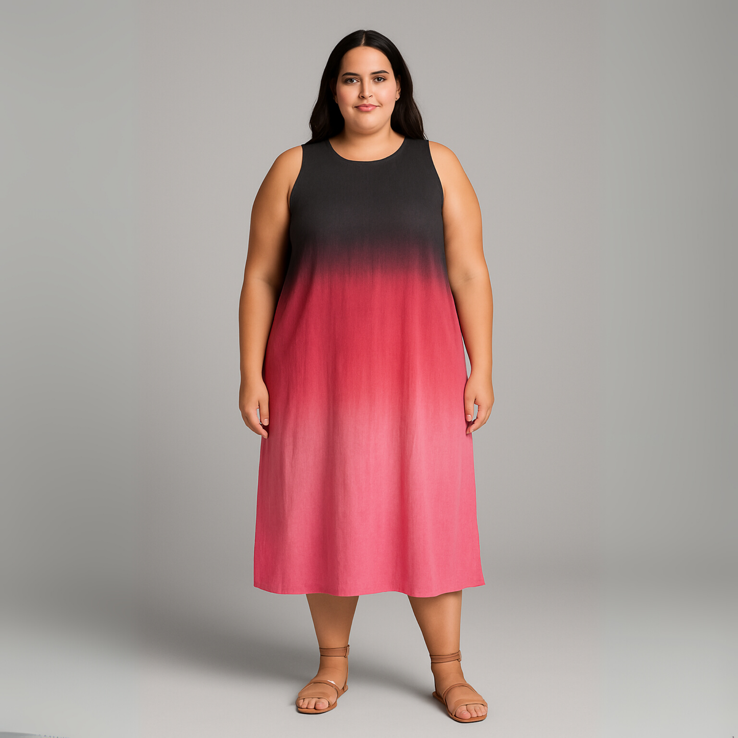Women Sleeveless Ombre Dress | Loose Midi