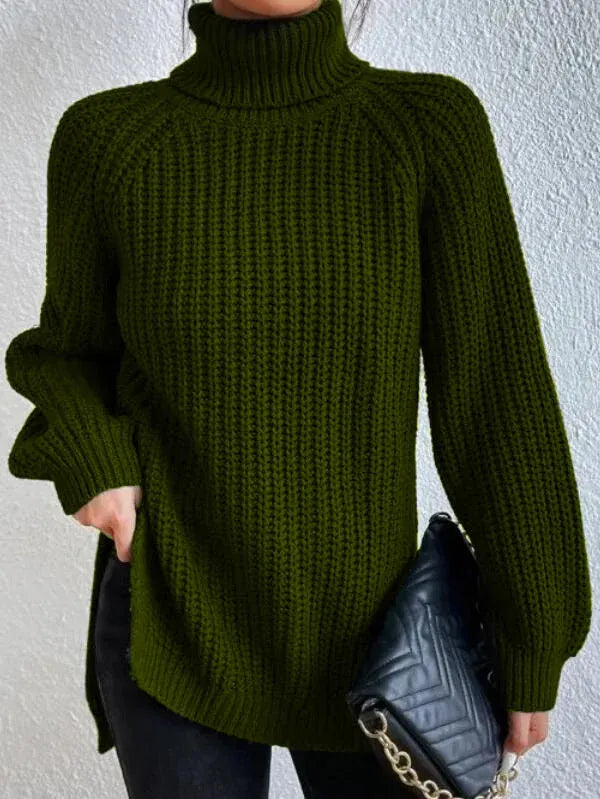Women Knitted Turtleneck Jumper | Long Sleeve