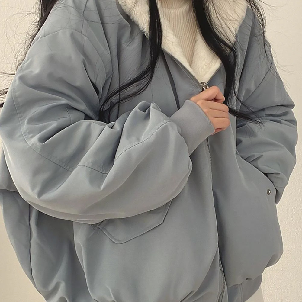 Ladies Reversible Oversize Jacket | Hooded Zip
