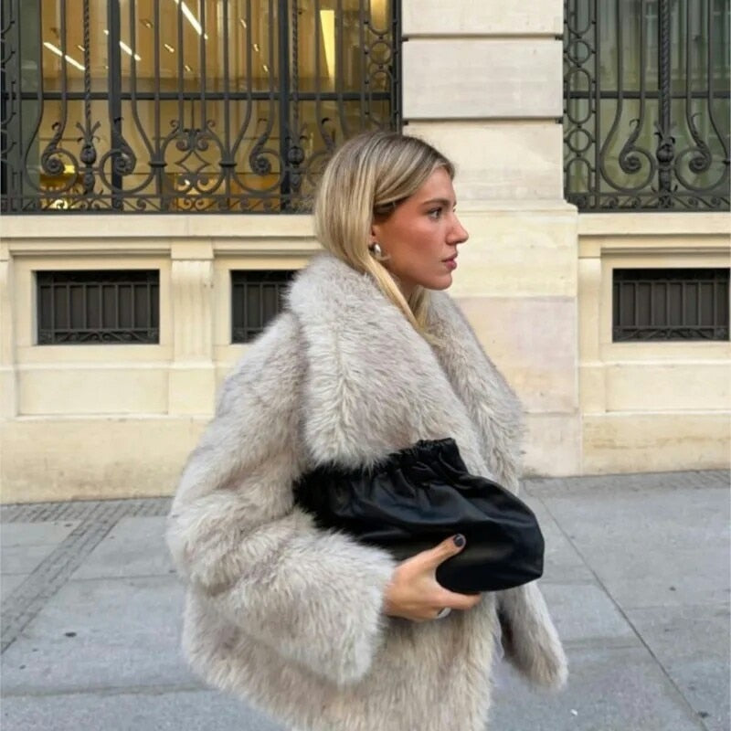 Women Cropped Jacket | Oversized Collar