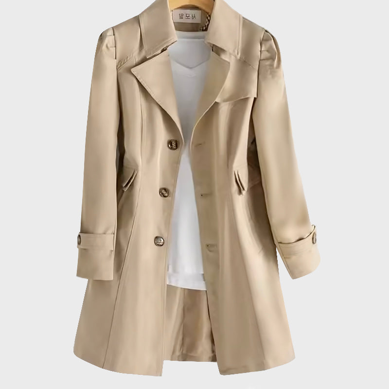 Ladies Tailored Trench Coat | Double Button Closure