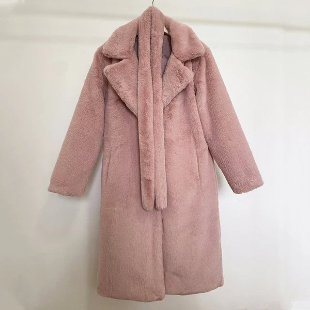 Coat | Women Belted Long Coat | Wide Collar