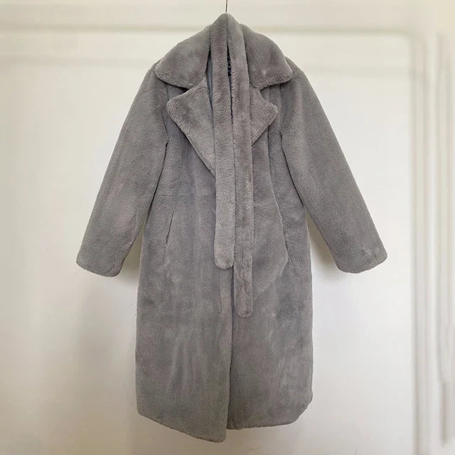Coat | Women Belted Long Coat | Wide Collar