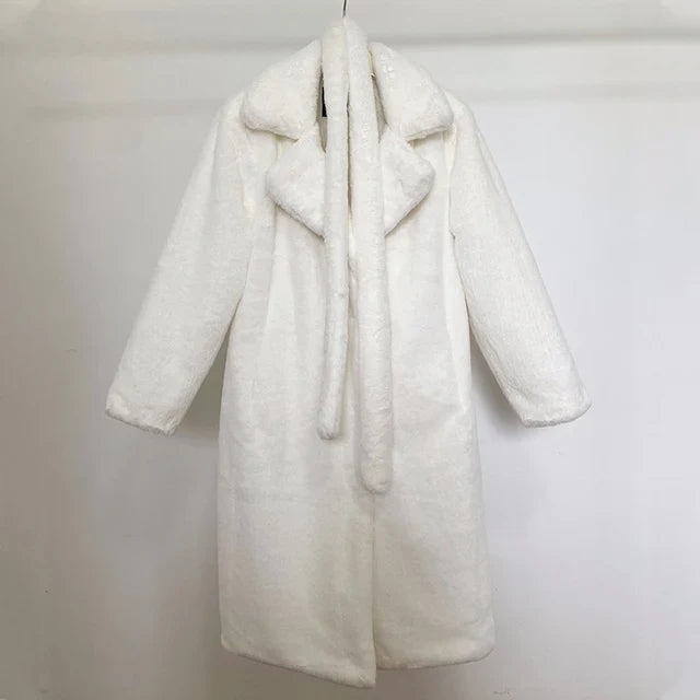 Coat | Women Belted Long Coat | Wide Collar