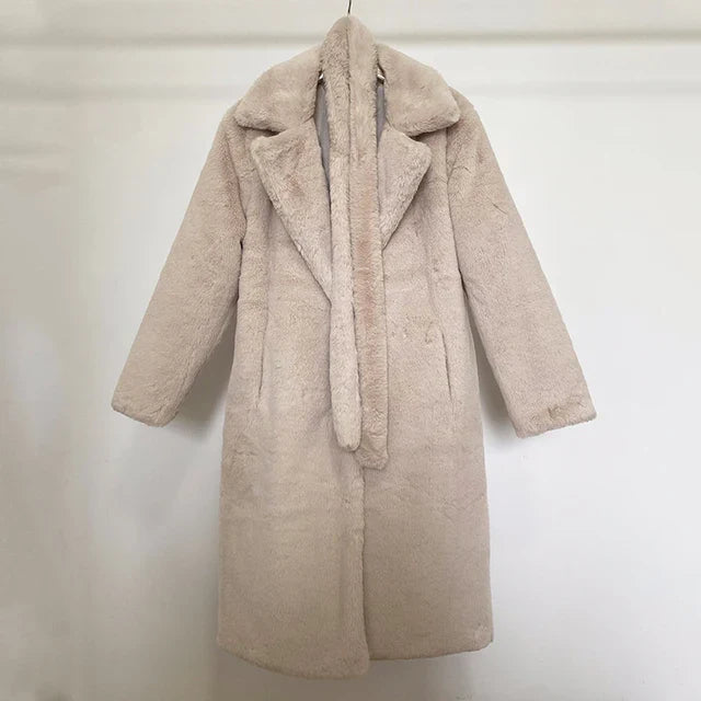 Coat | Women Belted Long Coat | Wide Collar