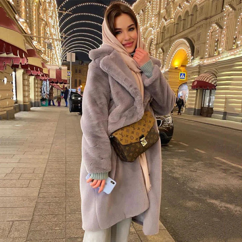 Coat | Women Belted Long Coat | Wide Collar
