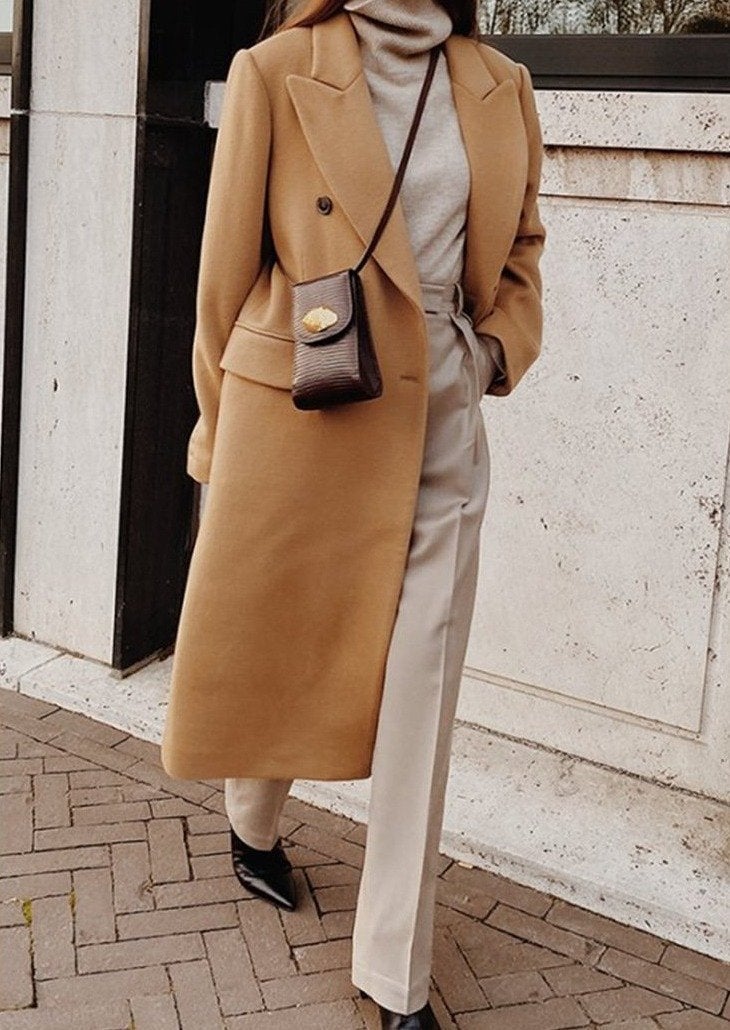 Women Long Coat | Double Breasted