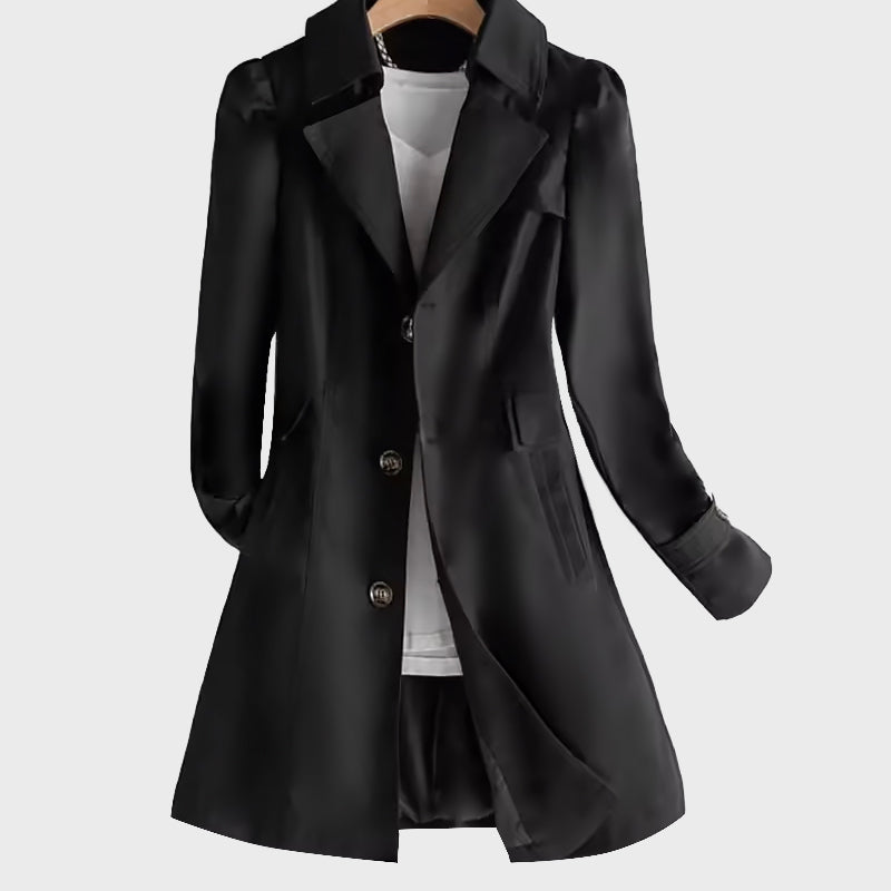 Ladies Tailored Trench Coat | Double Button Closure