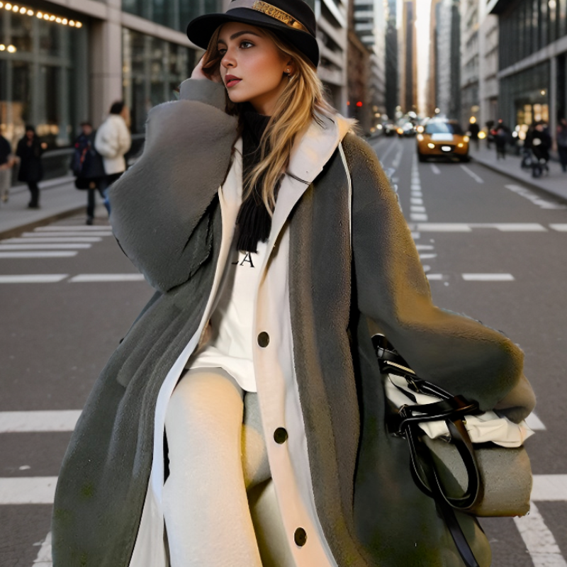 Coat | Women Hooded Long Coat | Button Front
