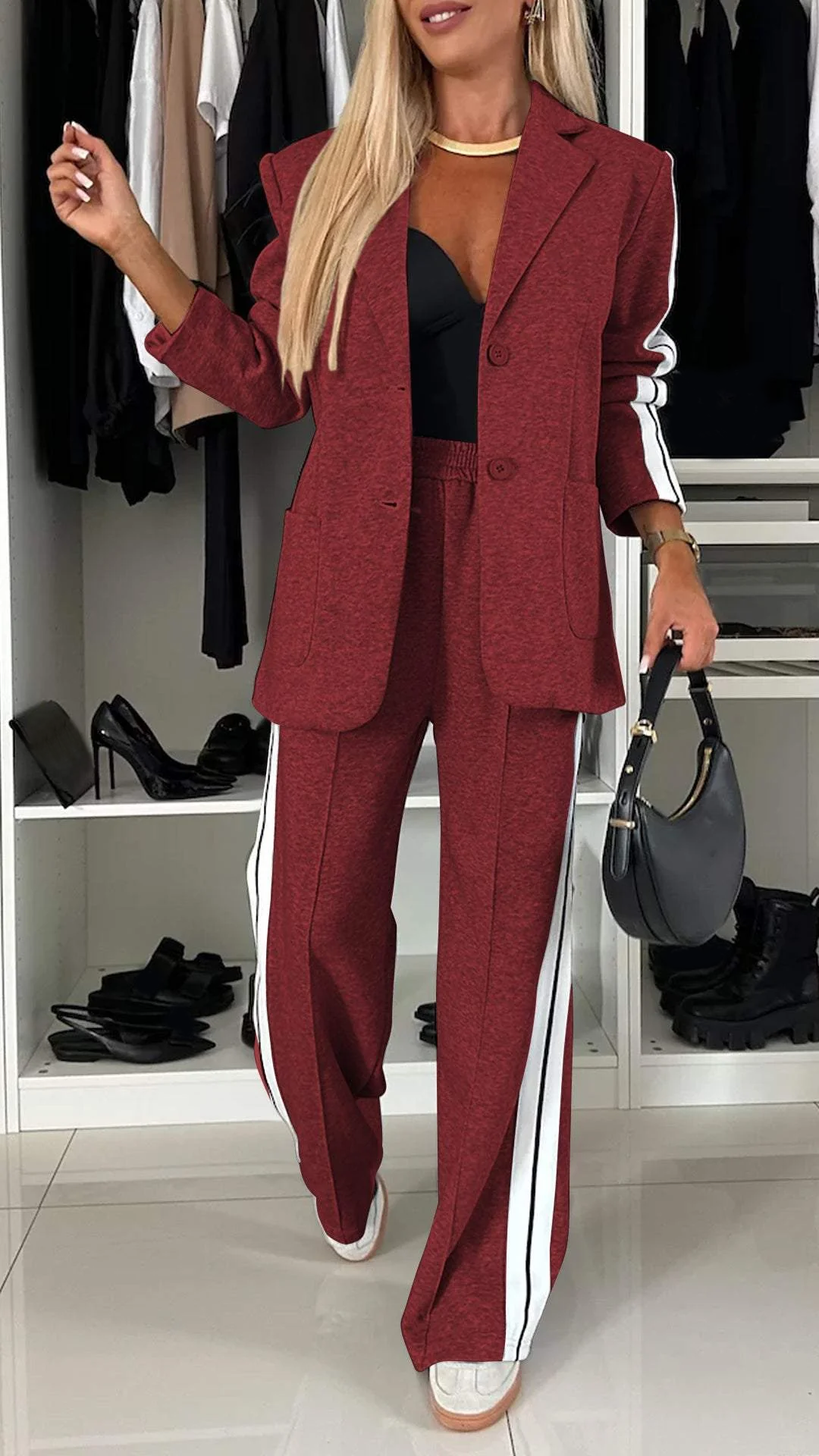 Trouser Suit For Women | Casual Stripe Design