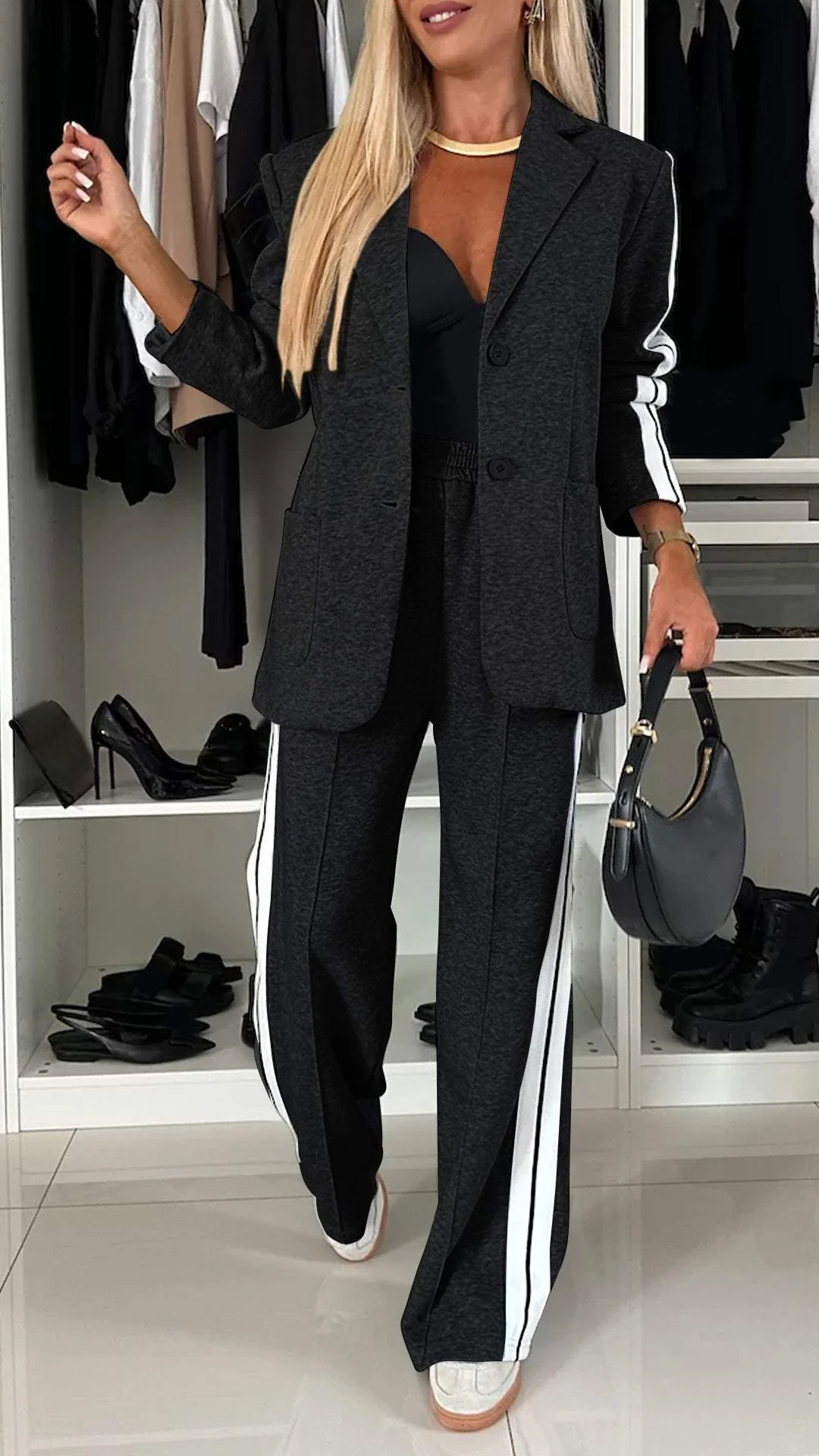 Trouser Suit For Women | Casual Stripe Design