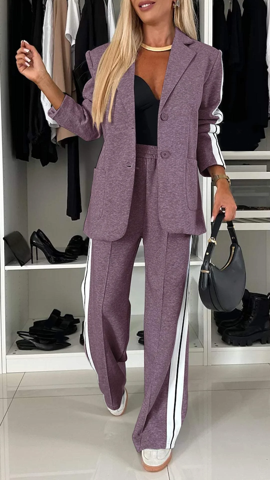 Trouser Suit For Women | Casual Stripe Design