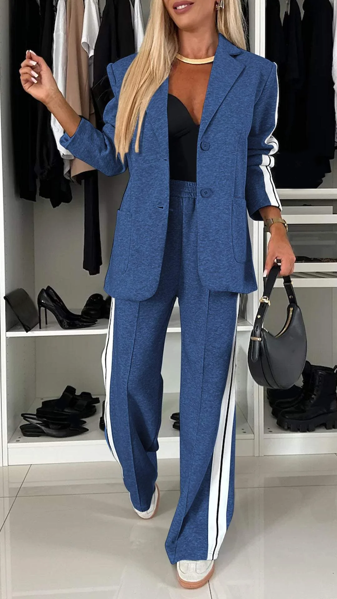 Trouser Suit For Women | Casual Stripe Design