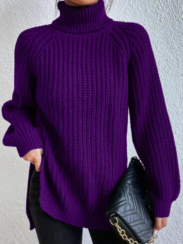 Women Knitted Turtleneck Jumper | Long Sleeve