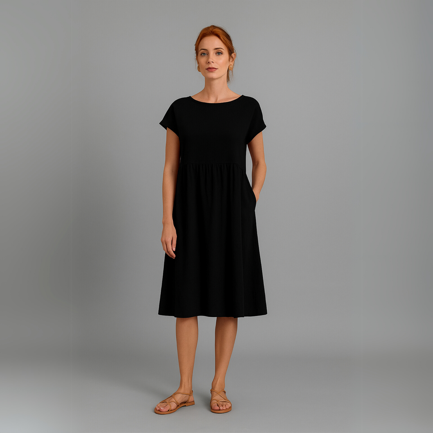 Women Short Sleeve Casual Dress | Relaxed Fit