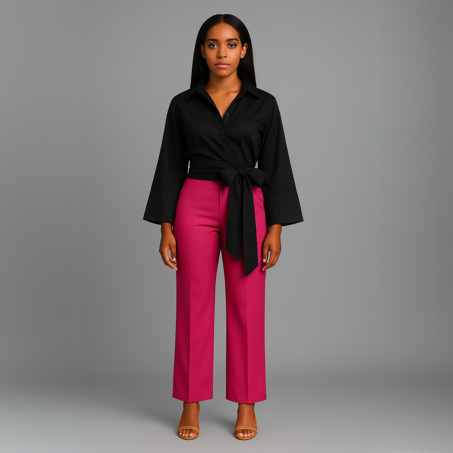 Women Belted Kimono Blouse | Wide Sleeve