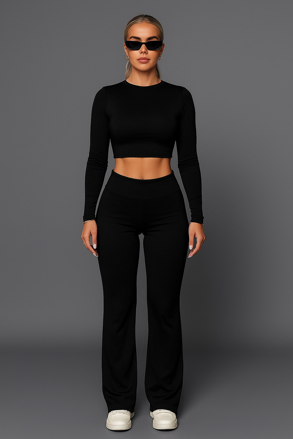 Women Two Piece Crop Top Set | High Waist
