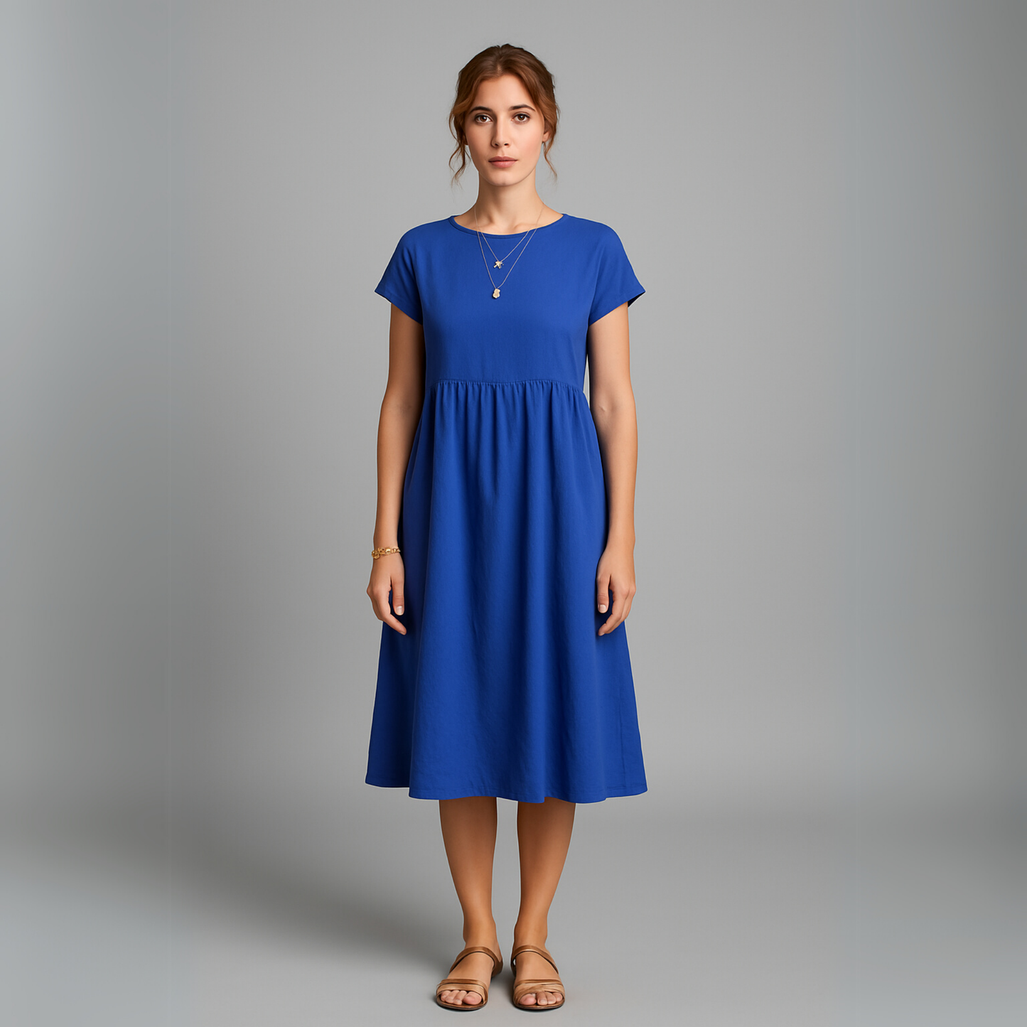 Women Short Sleeve Casual Dress | Relaxed Fit