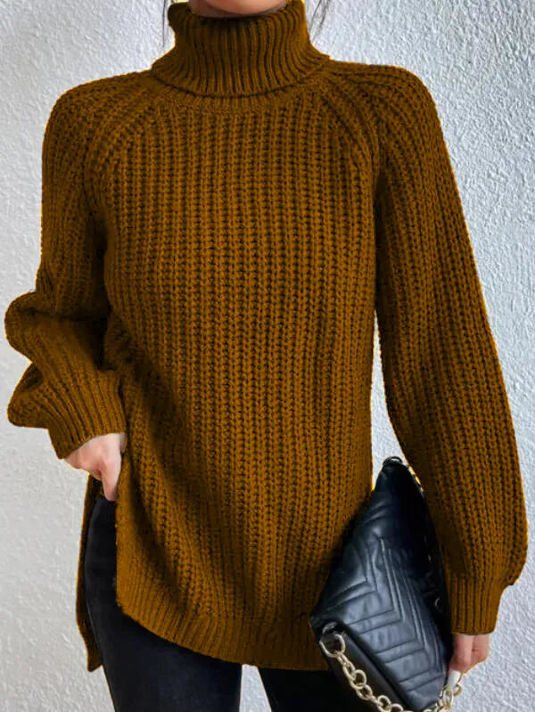 Women Knitted Turtleneck Jumper | Long Sleeve