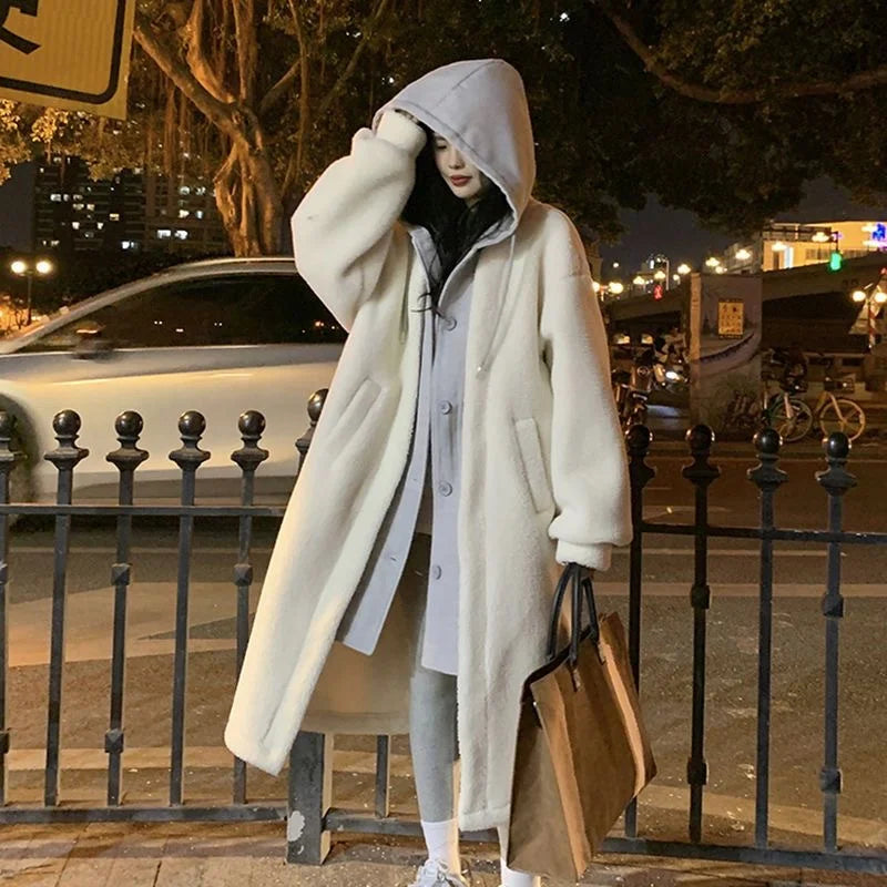Coat | Women Hooded Long Coat | Button Front