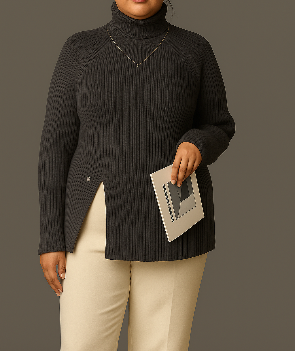 Women Ribbed Pullover | Turtleneck Longsleeve