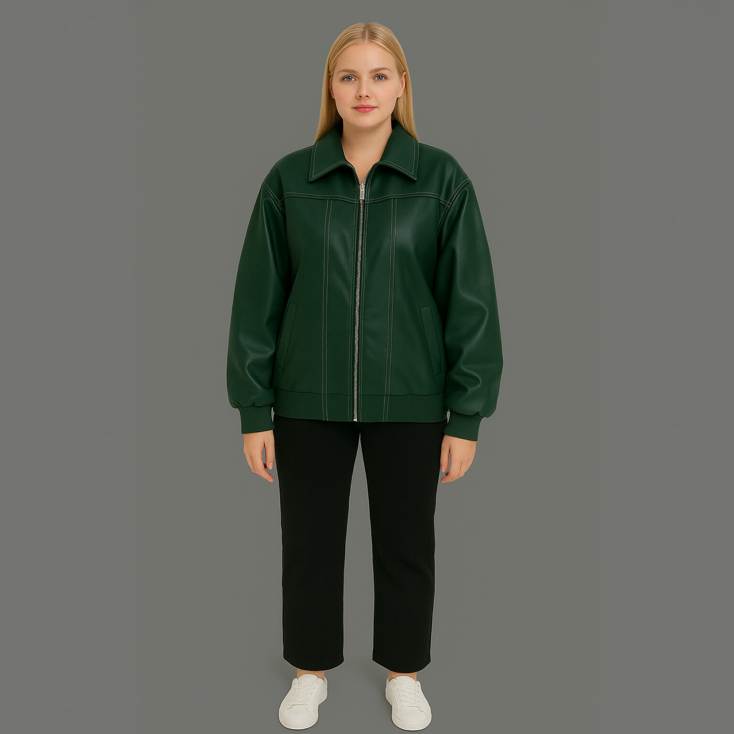Women Oversized Zip Jacket | Relaxed Fit