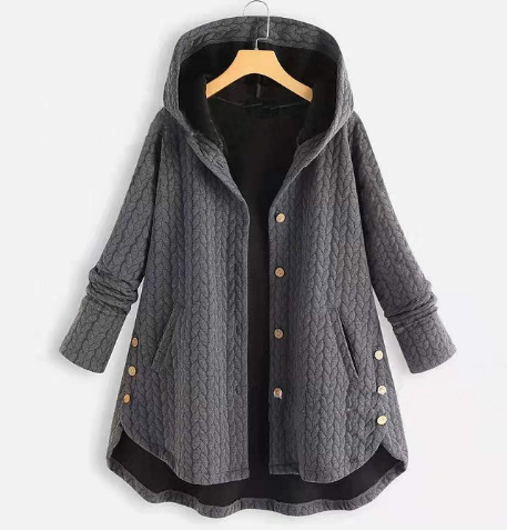 Cardigan | Women Button Front Hooded Cardigan | Casual Long Sleeve